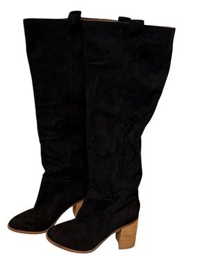 Oasis Society Black Stephanie  Suede Knee-High Boots